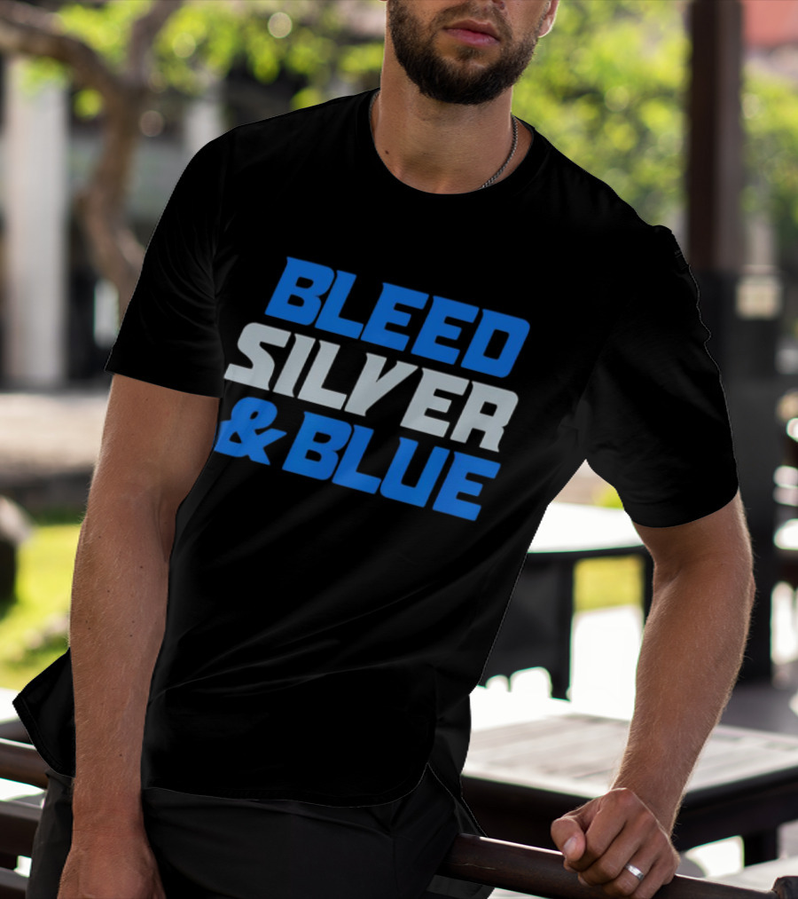 Detroit Lions Bleed Silver And Blue T-Shirt