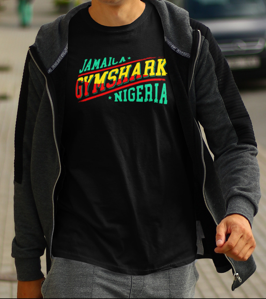 Jamaica Gymshark Nigeria Retro Styled Text T-Shirt