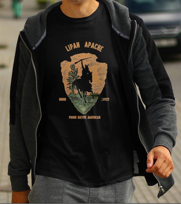 Lipan Apache Proud Native American Honor Respect Rider Badge T-Shirt