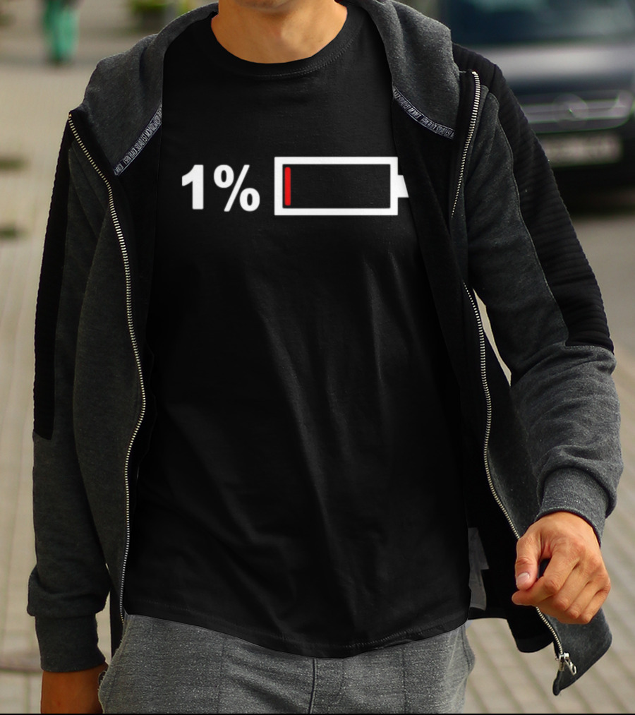 1% Battery Warning T-Shirt