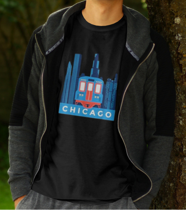 Chicago Skyline El Train T-Shirt