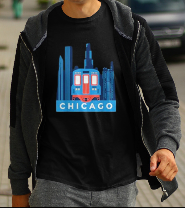 Chicago Skyline El Train T-Shirt