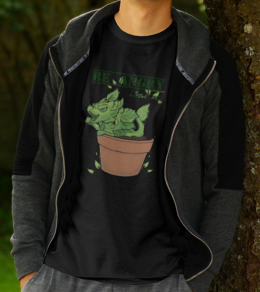 Mint Dragon Be Angry Like Minty In Pot With Leaves T-Shirt