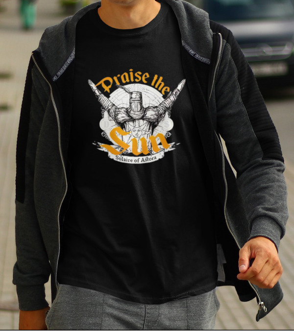 Praise The Sun Solaire Of Astora Dark Souls Iconic Knight T-Shirt