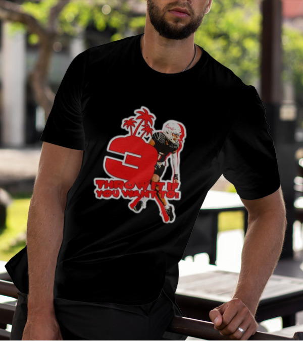 Quincy Riley Number 3 Football Throw It If You Want To Palm Trees T-Shirt