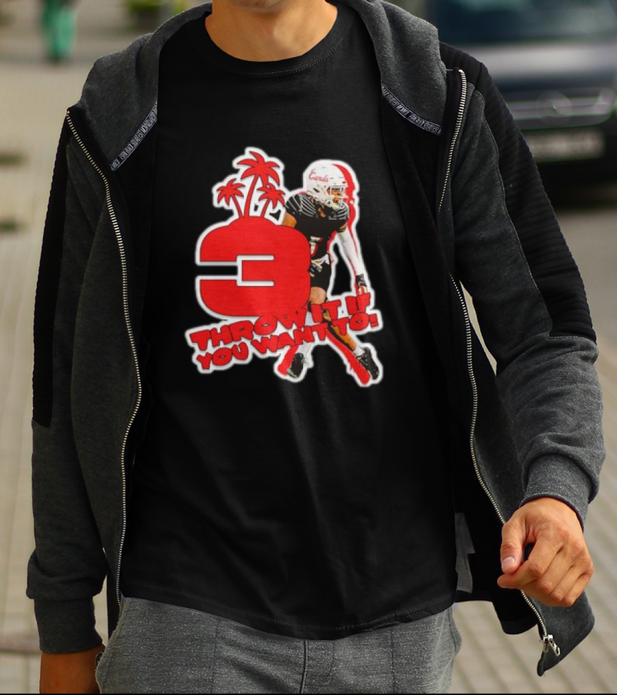 Quincy Riley Number 3 Football Throw It If You Want To Palm Trees T-Shirt