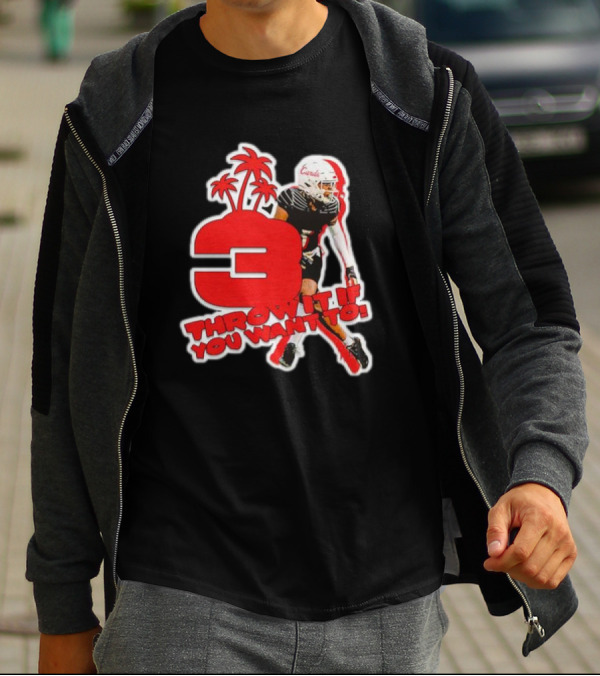 Quincy Riley Number 3 Football Throw It If You Want To Palm Trees T-Shirt