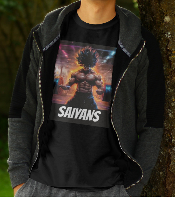 Saiyan Workout Gym Motivation Saiyans Strength Training Anime Fusion T-Shirt