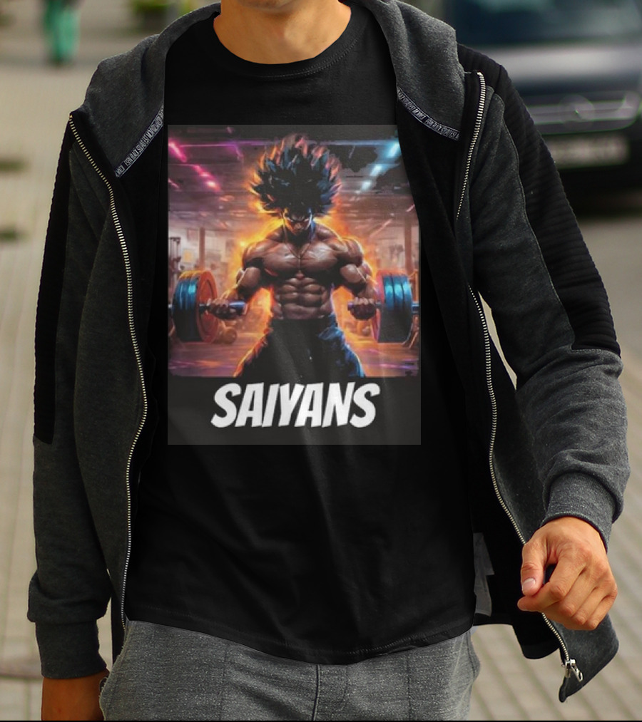 Saiyan Workout Gym Motivation Saiyans Strength Training Anime Fusion T-Shirt