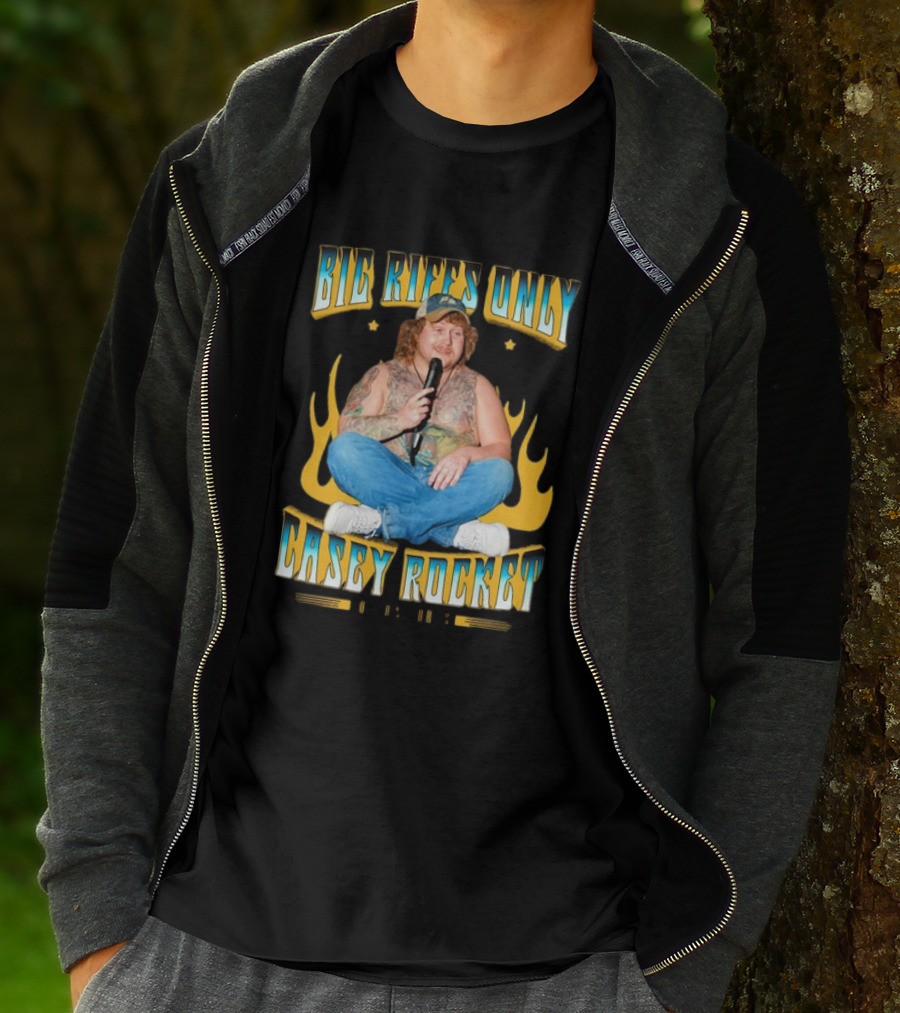Big Riffs Only Casey Rocket Flame T-Shirt