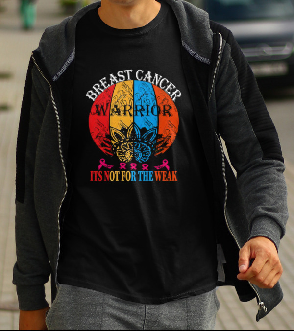 Breast Cancer Warrior Not For The Weak Ribbon Mandala T-Shirt