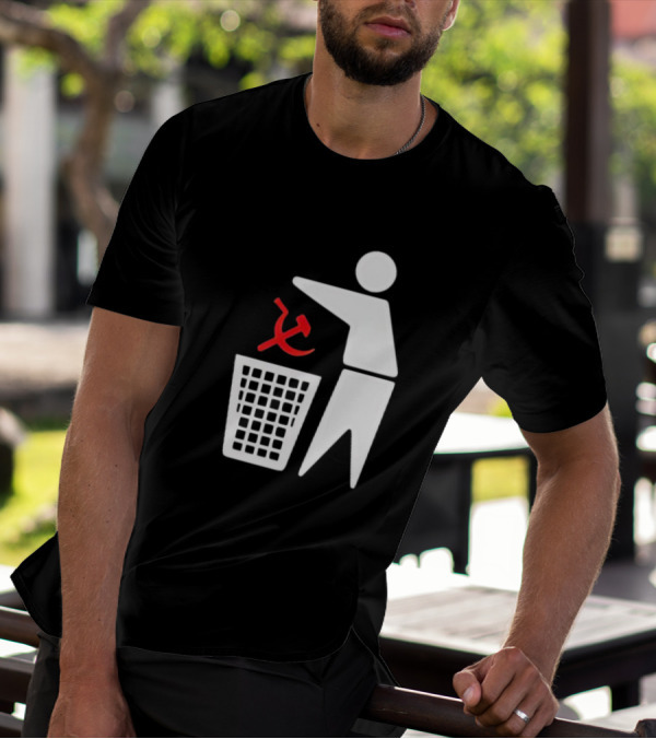 Communism Trash Can Hammer Sickle Disposal T-Shirt