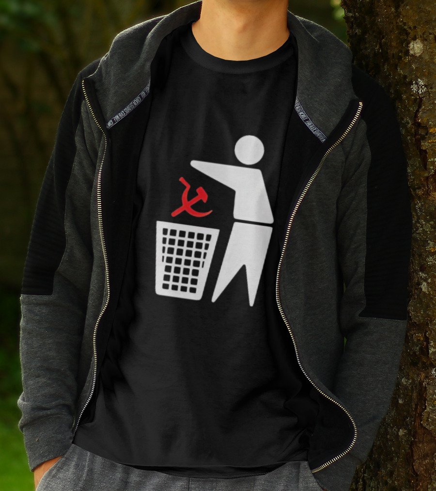 Communism Trash Can Hammer Sickle Disposal T-Shirt