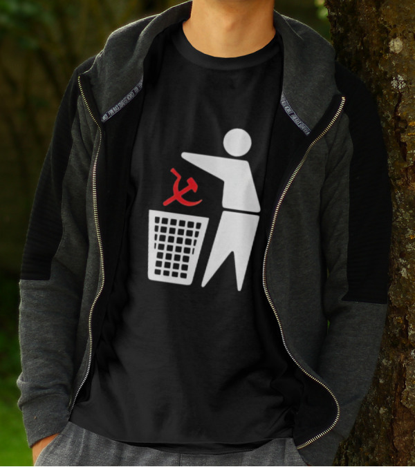 Communism Trash Can Hammer Sickle Disposal T-Shirt