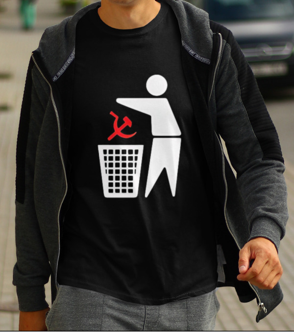 Communism Trash Can Hammer Sickle Disposal T-Shirt