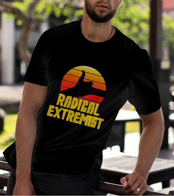 Radical Extremist Vintage Sunset Shaka Hand Gesture T-Shirt