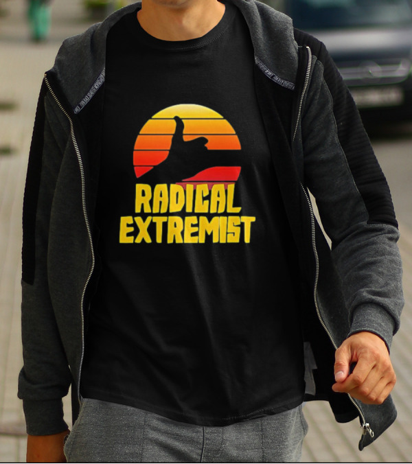 Radical Extremist Vintage Sunset Shaka Hand Gesture T-Shirt