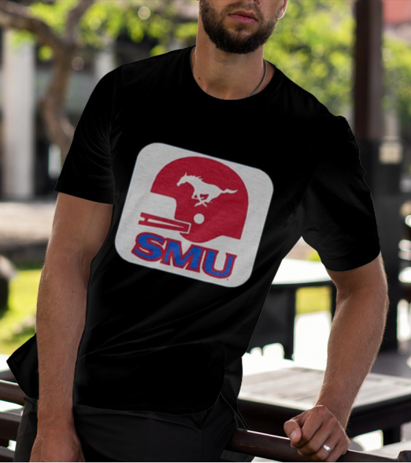 SMU Mustangs Football Red Helmet T-Shirt