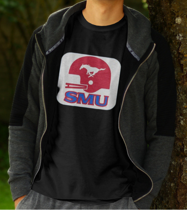 SMU Mustangs Football Red Helmet T-Shirt