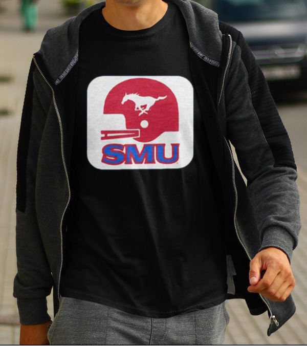 SMU Mustangs Football Red Helmet T-Shirt