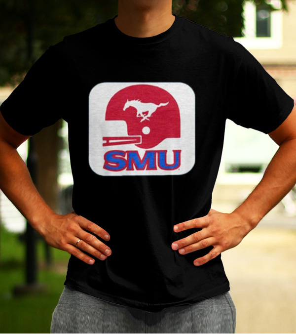 SMU Mustangs Football Red Helmet T-Shirt