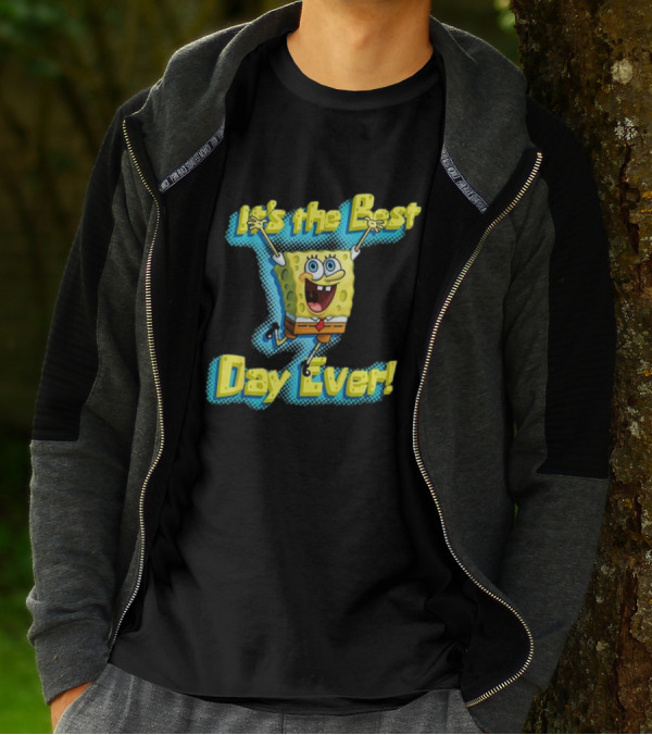SpongeBob SquarePants It's The Best Day Ever Enthusiastic Pose T-Shirt