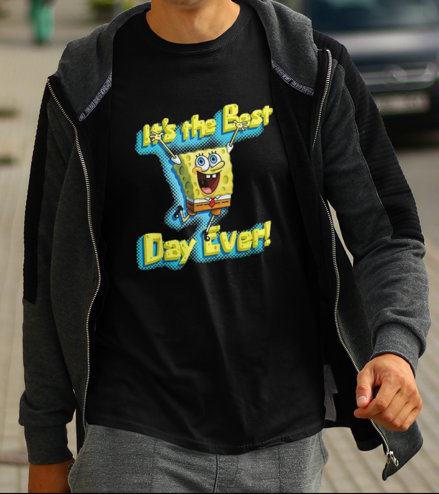 SpongeBob SquarePants It's The Best Day Ever Enthusiastic Pose T-Shirt
