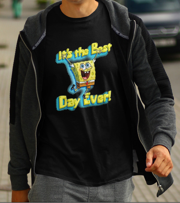 SpongeBob SquarePants It's The Best Day Ever Enthusiastic Pose T-Shirt