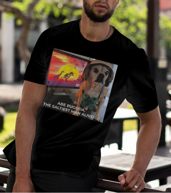 Abe Pugoda The Saltiest Man Alive Funny Pug Safari Adventure T-Shirt