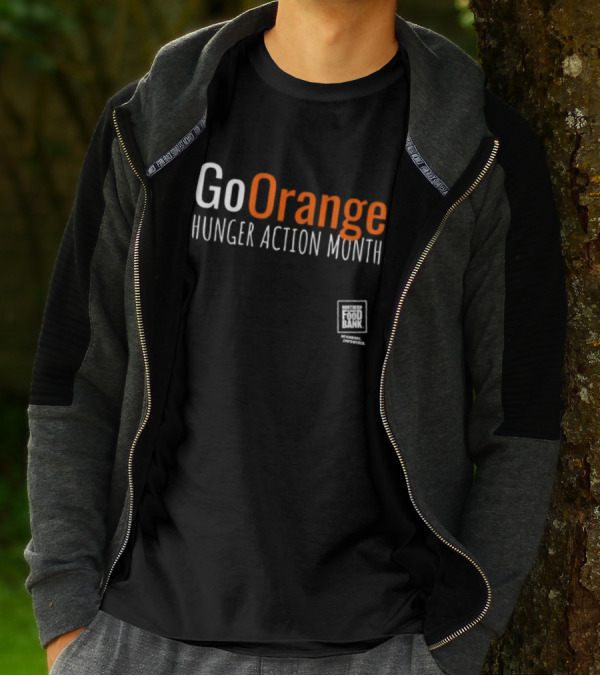 Go Orange Hunger Action Month Northern Illinois Food Bank Message Empowered T-Shirt