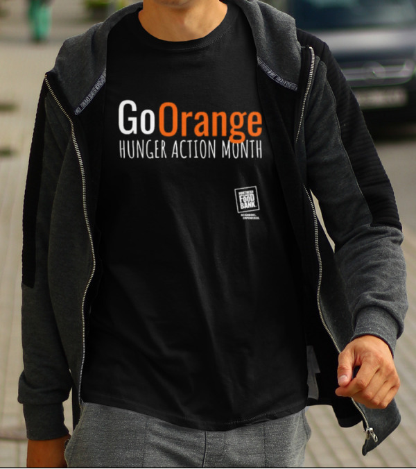 Go Orange Hunger Action Month Northern Illinois Food Bank Message Empowered T-Shirt