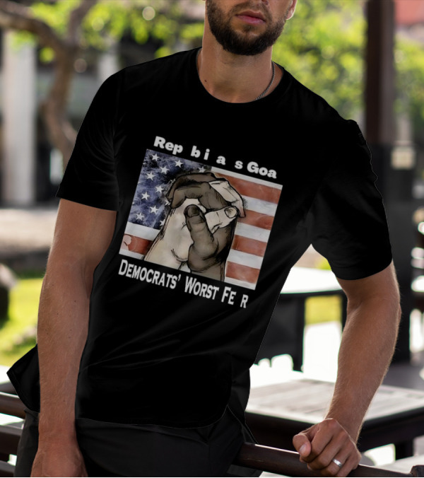 Republicans Goal Democrats' Worst Fear American Flag Handshake T-Shirt