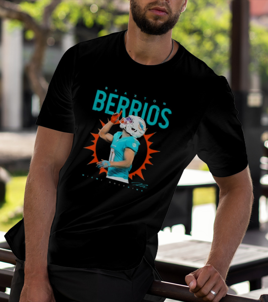 Braxton Berrios Miami Dolphins Signature Player Highlight T-Shirt