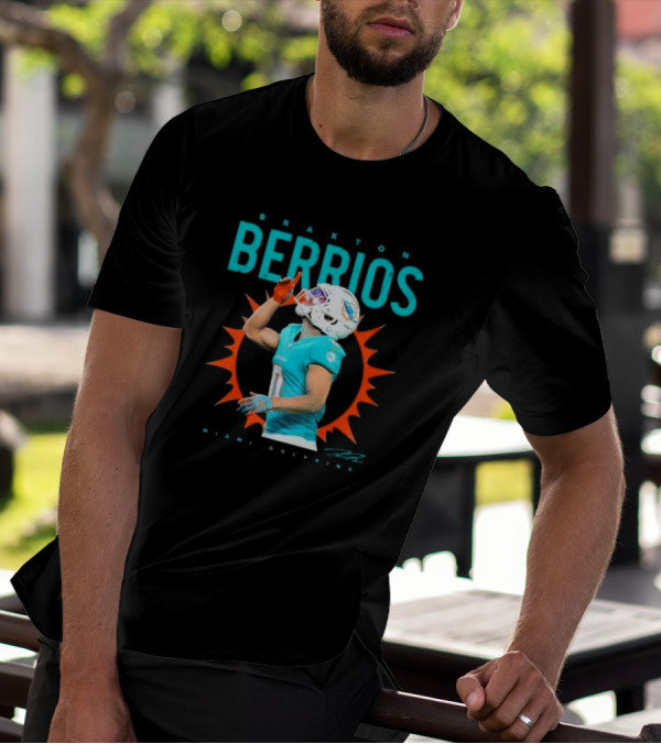 Braxton Berrios Miami Dolphins Signature Player Highlight T-Shirt