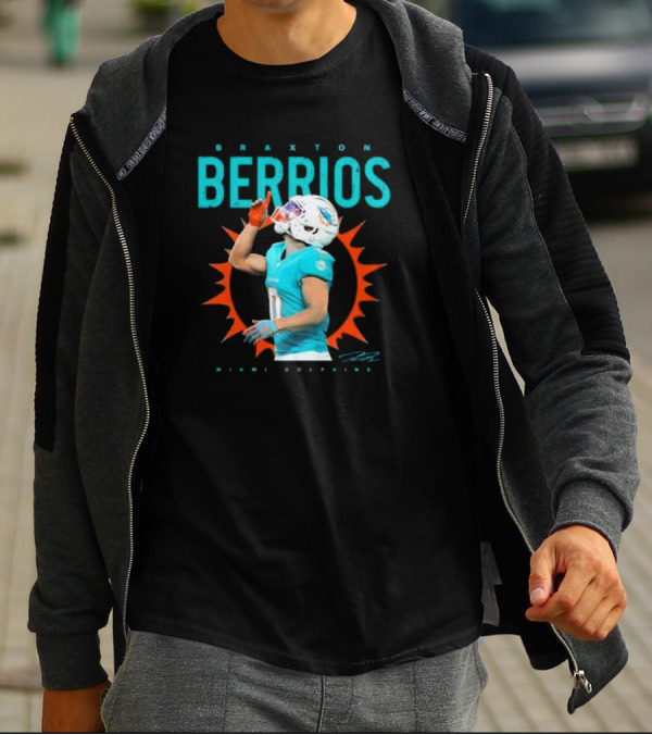 Braxton Berrios Miami Dolphins Signature Player Highlight T-Shirt