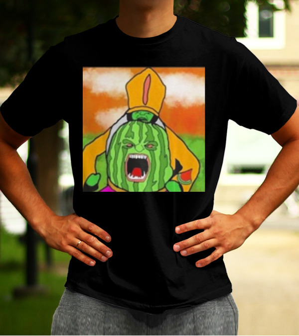 Angry Watermelon Priest In Colorful Robes T-Shirt