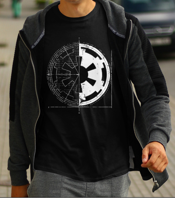 Galactic Empire Emblem Blueprint Schematic Diagram T-Shirt