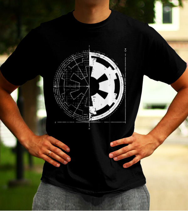 Galactic Empire Emblem Blueprint Schematic Diagram T-Shirt