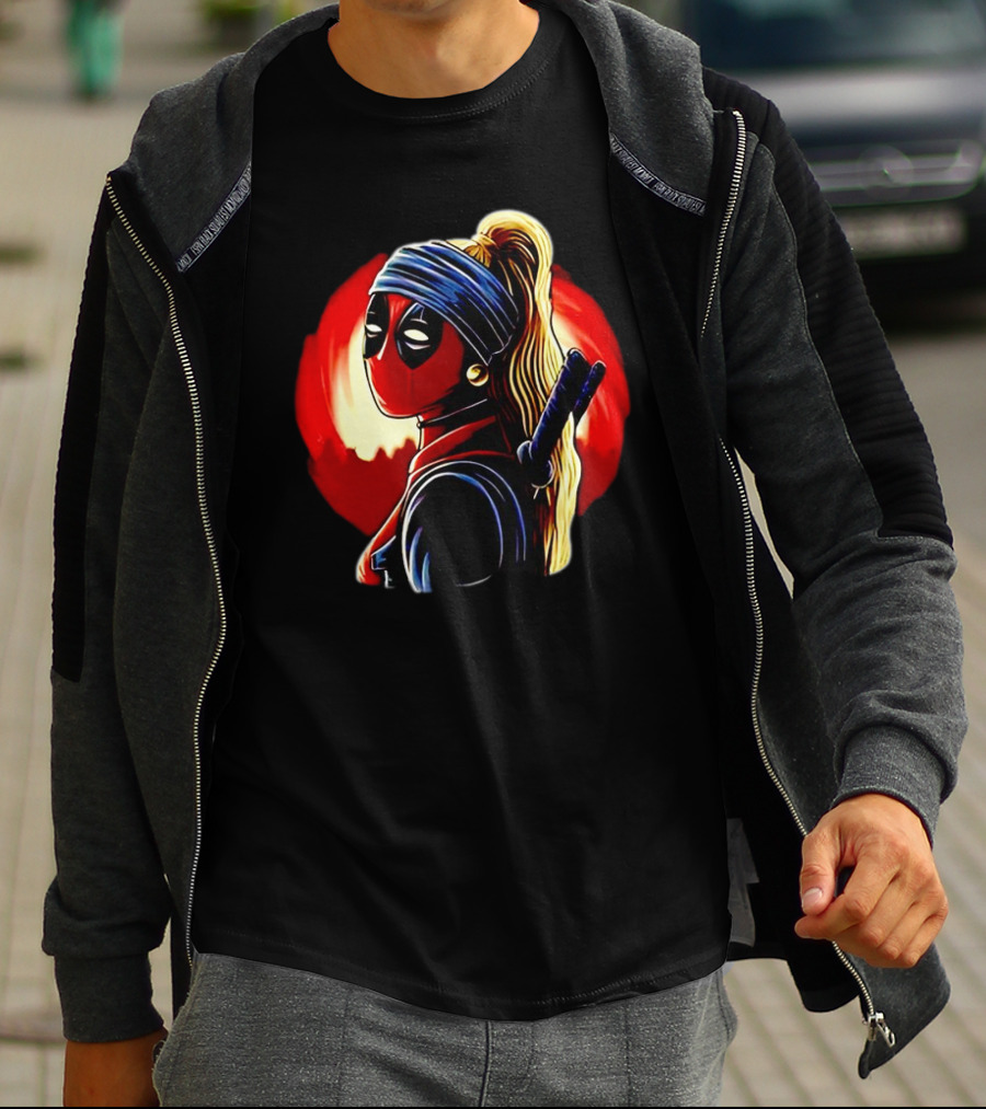 Ladypool Meets Vermeer’s Girl With A Pearl Earring Fusion T-Shirt