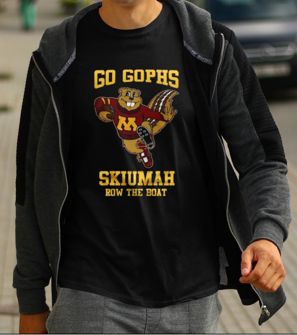 Go Gophs Skiumah Row The Boat Minnesota Golden Gophers Mascot T-Shirt