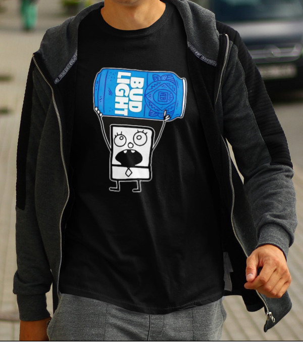 Doodlebob Holding Bud Light Can T-Shirt