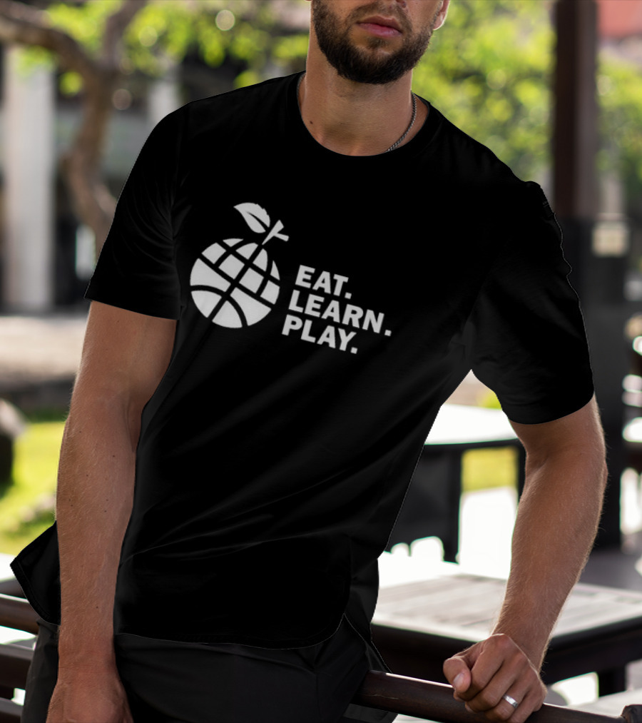 Ayesha Curry Eat Learn Play Basketball Apple Logo Black T-Shirt