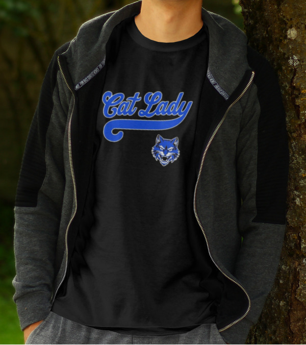 Cat Lady Wildcat Baseball Team T-Shirt
