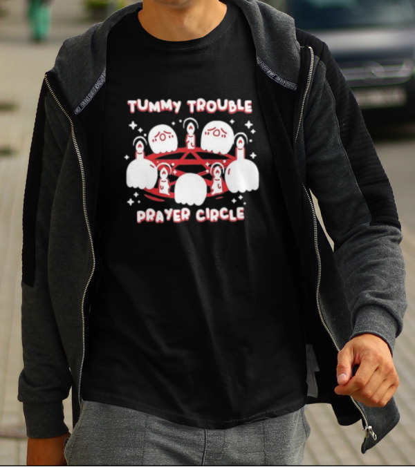 Tummy Trouble Prayer Circle Candle Creatures Ritual T-Shirt