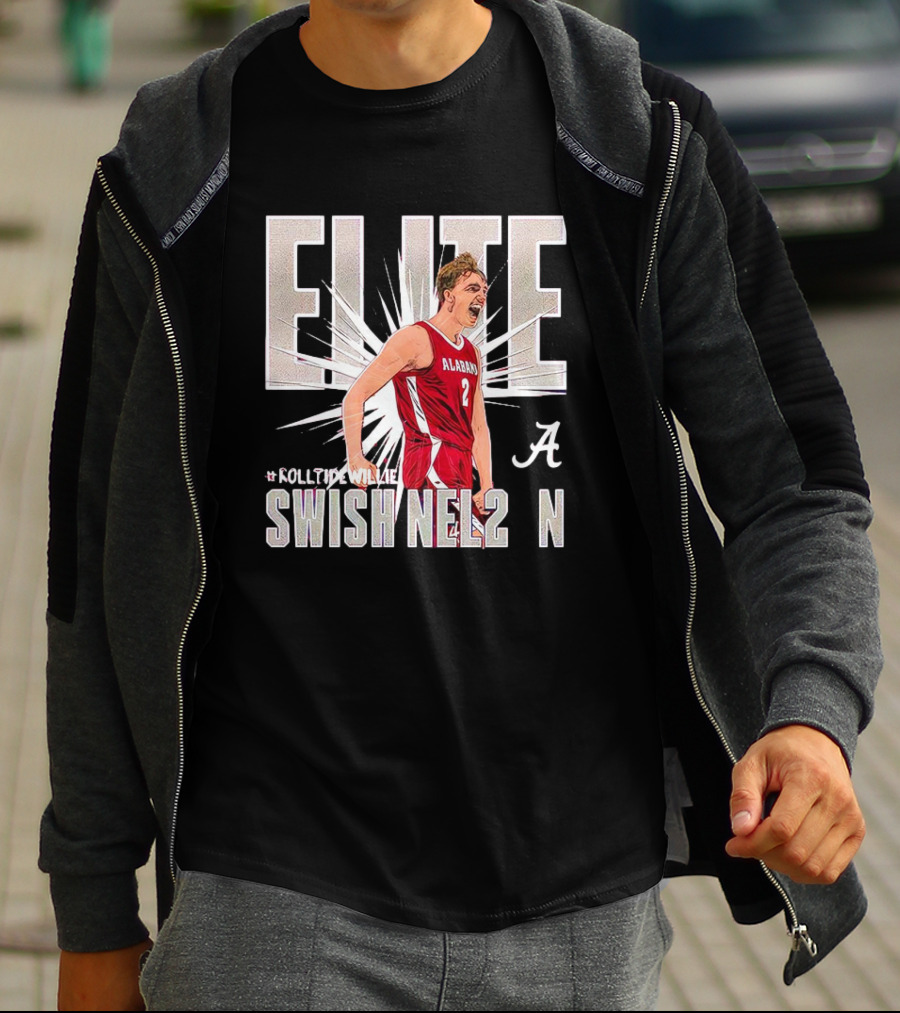 ELITE Alabama Crimson Swish Nel2n #RollTideWillie T-Shirt