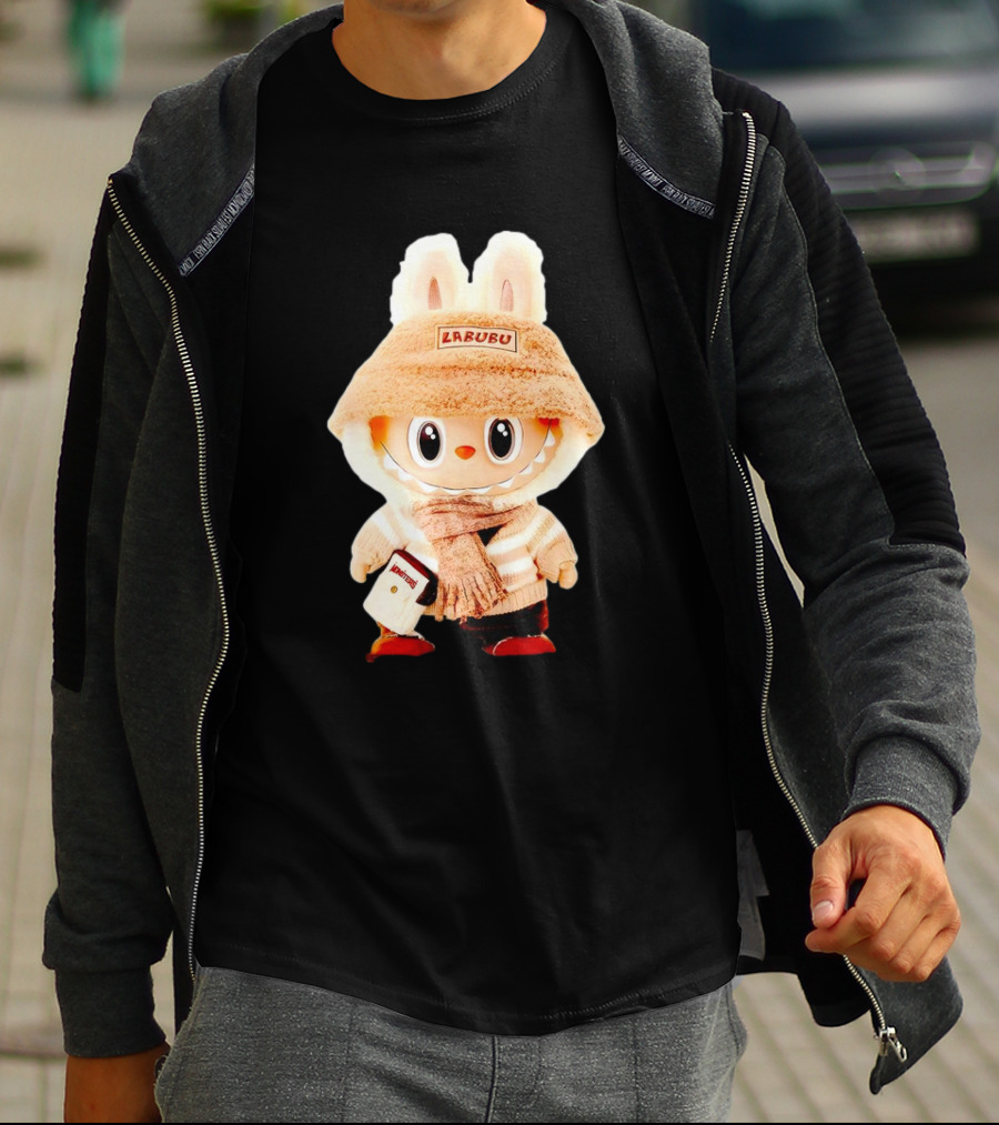 Labubu Bunny Hoodie With Scarf And Bag Accessories T-Shirt