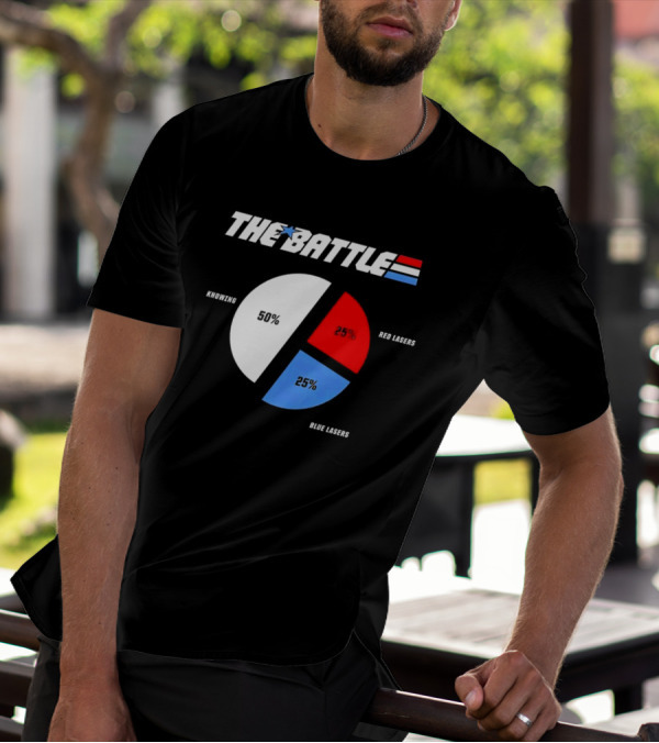 GI Joe Knowing Is Half The Battle Pie Chart Red Lasers Blue Lasers T-Shirt