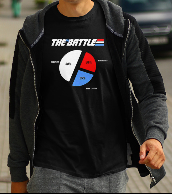 GI Joe Knowing Is Half The Battle Pie Chart Red Lasers Blue Lasers T-Shirt
