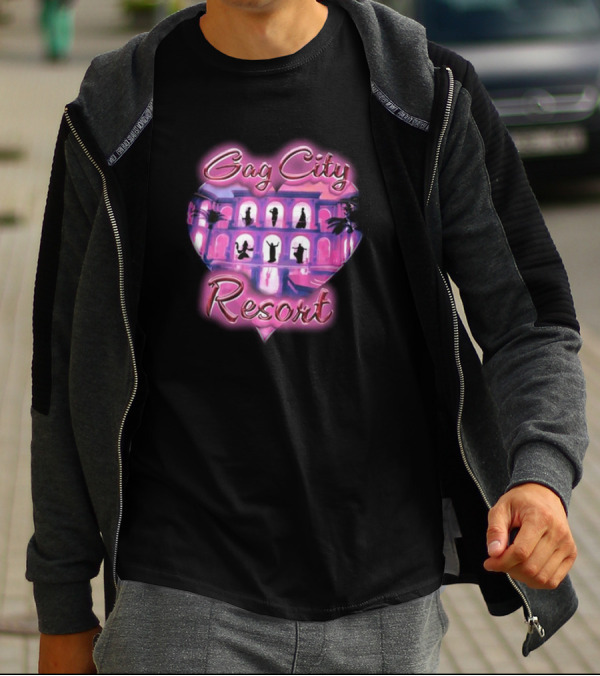 Gag City Resort Heart Silhouette Scene T-Shirt