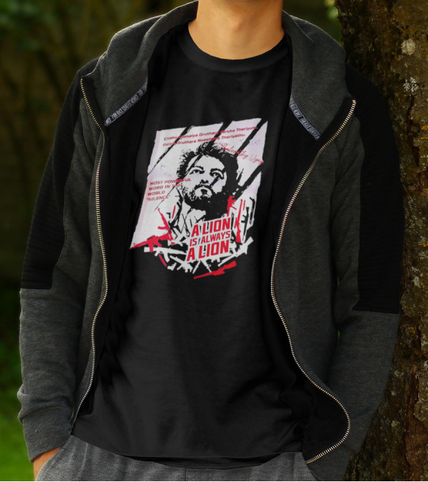 A Lion Is Always A Lion Thalapathy Vijay Most Powerful Word In The World Silence T-Shirt